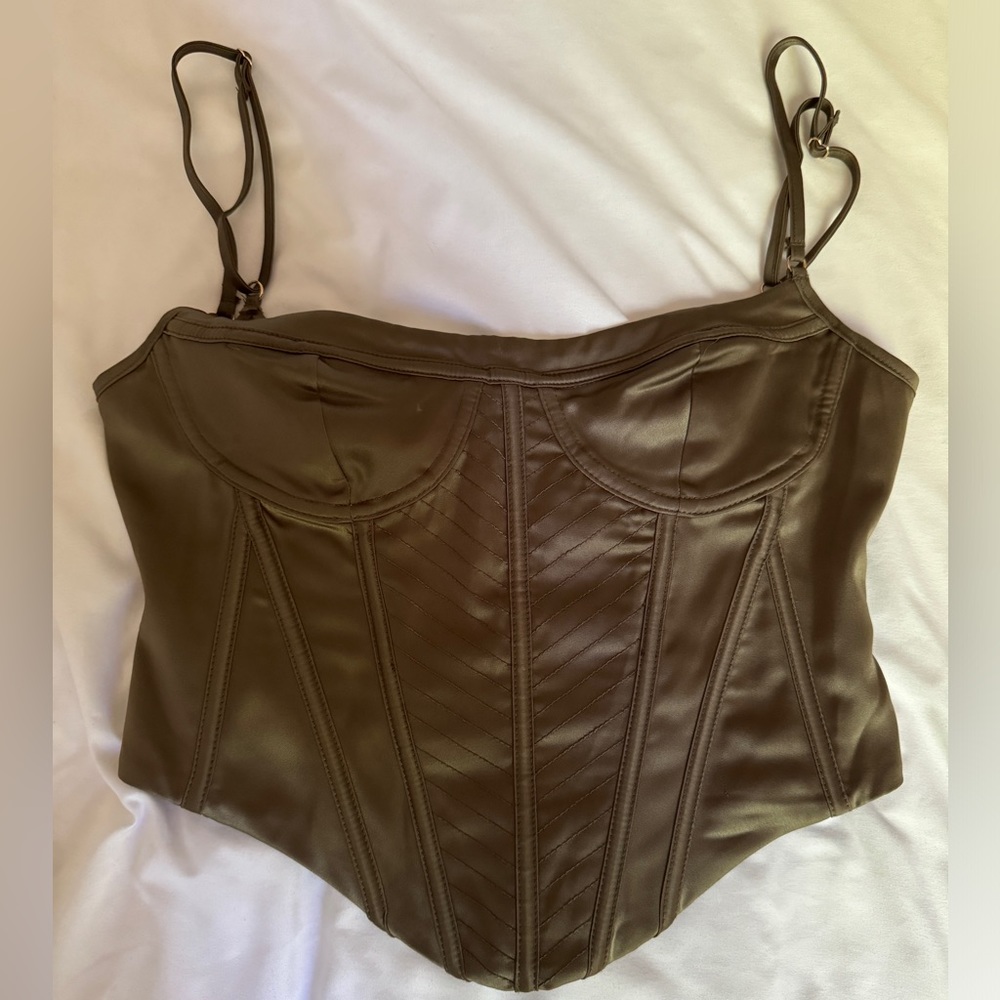 Whitefox Boutique olive green corset top